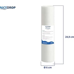 NICEDROP Filtri in Linea per Impianti ad Osmosi Argentizzato Batteriostatico -3PZ - Vista 3