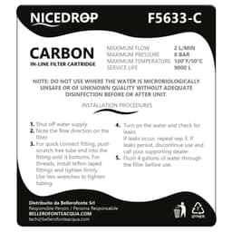 NICEDROP Filtro a Carbone in Linea 12" Pollici Carbon  3PZ - Vista 6