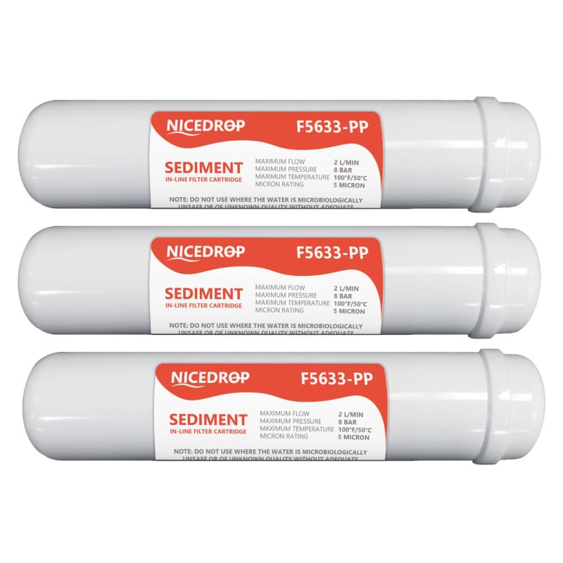 NICEDROP Filtro in Linea 12" per Osmosi Inversa – Sedimenti 1/4"3PZ
