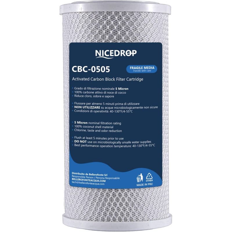 NICEDROP Carbon Block CTO 5 Pollici - 5 Micron