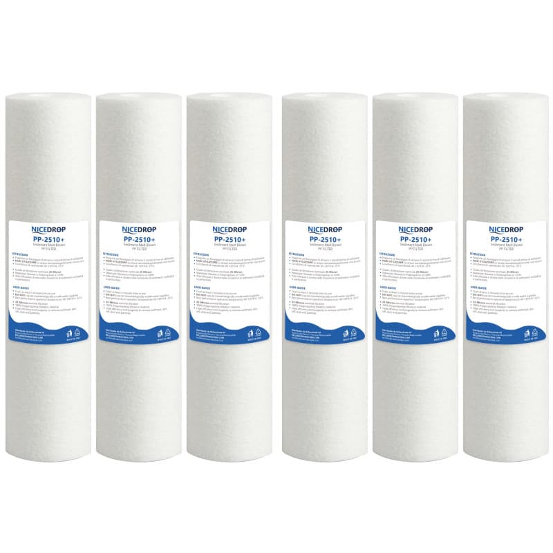 NICEDROP Filtro Sedimenti 10 Pollici 25 Micron 6PZ