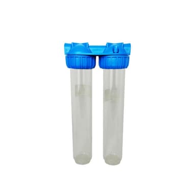 Batteria twin porta filtro 20"  trasparente