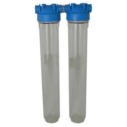 Batteria twin porta filtro 20"  trasparente-trasparente - Vista 1