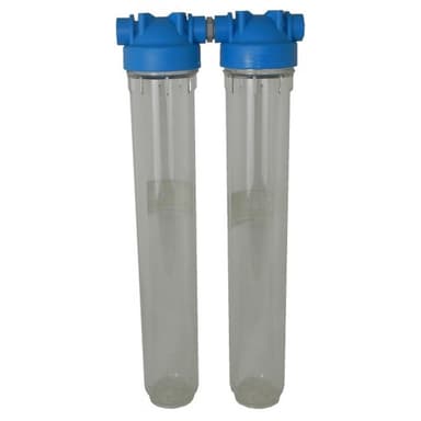 Batteria twin porta filtro 20"  trasparente-trasparente