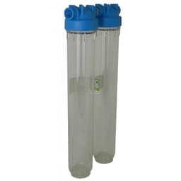 Batteria twin porta filtro 20"  trasparente-trasparente - Vista 2
