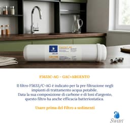 Scatola 6 filtri in linea Swan 12" carbone + Ag - Vista 7