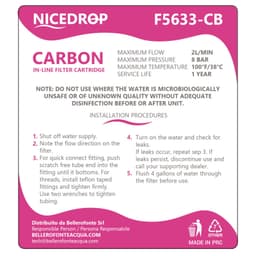 NICEDROP Filtro in Linea 12" Carbon Block - Vista 8