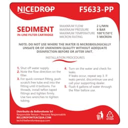 NICEDROP Filtro in Linea 12" per Osmosi Inversa – Sedimenti 1/4"3PZ - Vista 5