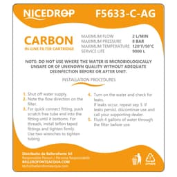 NICEDROP Filtri in Linea per Impianti ad Osmosi Argentizzato Batteriostatico -2PZ - Vista 8