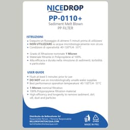NICEDROP Filtro Sedimenti 10 Pollici 1 Micron Ultrafiltrazione 6PZ - Vista 2