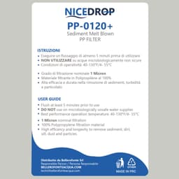 NICEDROP Filtro Sedimenti 20 Pollici 1 Micron Ultrafiltrazione 3PZ - Vista 2