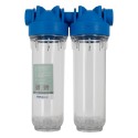 Batteria twin porta filtro 10"  trasparente-trasparente - Vista 2