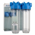 Batteria twin porta filtro 10"  trasparente-trasparente - Vista 1