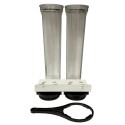 Batteria twin porta filtro 20"  trasparente - Vista 4