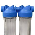 Batteria twin porta filtro 20"  trasparente-trasparente - Vista 3