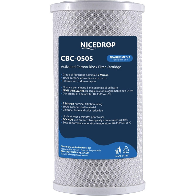 NICEDROP Carbon Block CTO 5 Pollici - 5 Micron