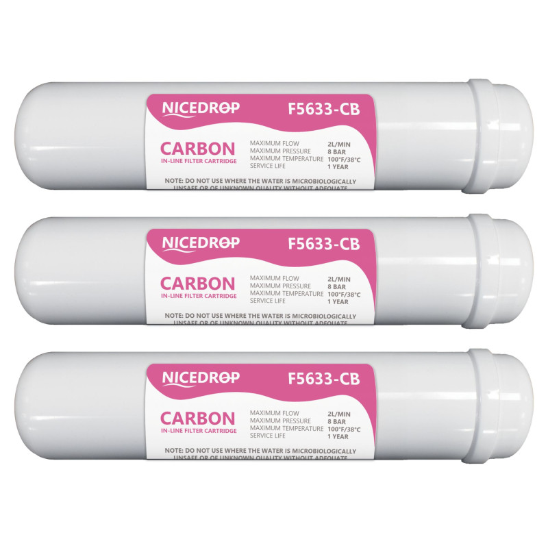 NICEDROP Filtro in Linea 12" Carbon Block 3PZ