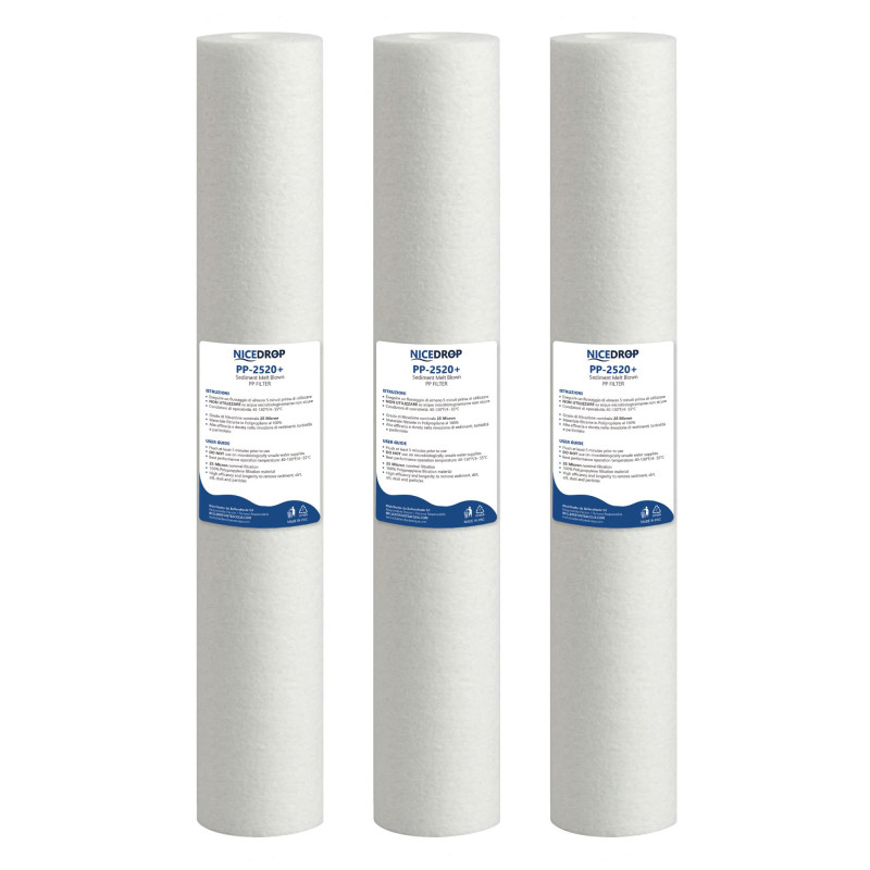 NICEDROP Filtro Sedimenti 20 Pollici 25 Micron 3PZ