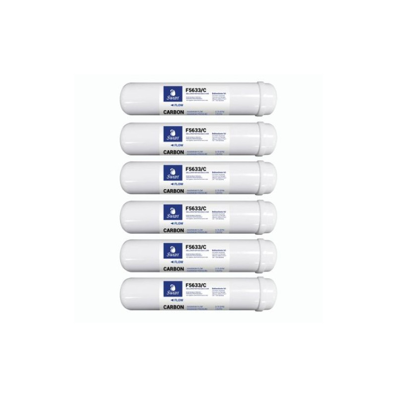 Scatola 6 filtri in linea Swan carbone - F5633C